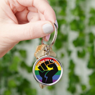 It's Ok To Say Gay Trans Gay rights and Equality B Key Ring