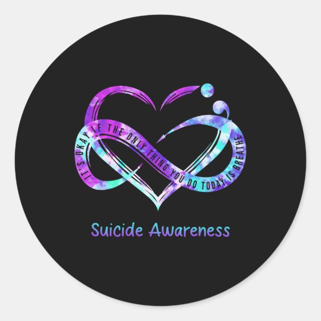 It's Okay If The Only Thing You Do Today Is Breath Classic Round Sticker (Front)