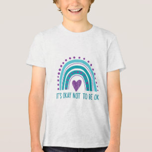 Its Okay Not To Be Ok Retro Rainbow Suicide Preven Tri-Blend Shirt