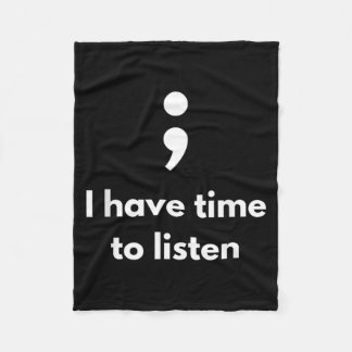 Its Okay Not To Be Okay Semicolon Mental Health Fleece Blanket