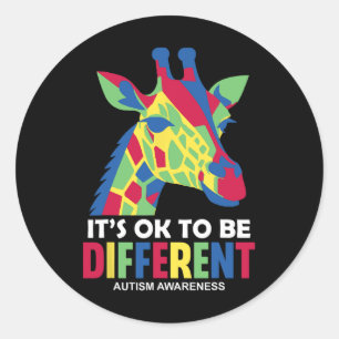 It's Okay To Be Different Autism Awareness Autist Classic Round Sticker