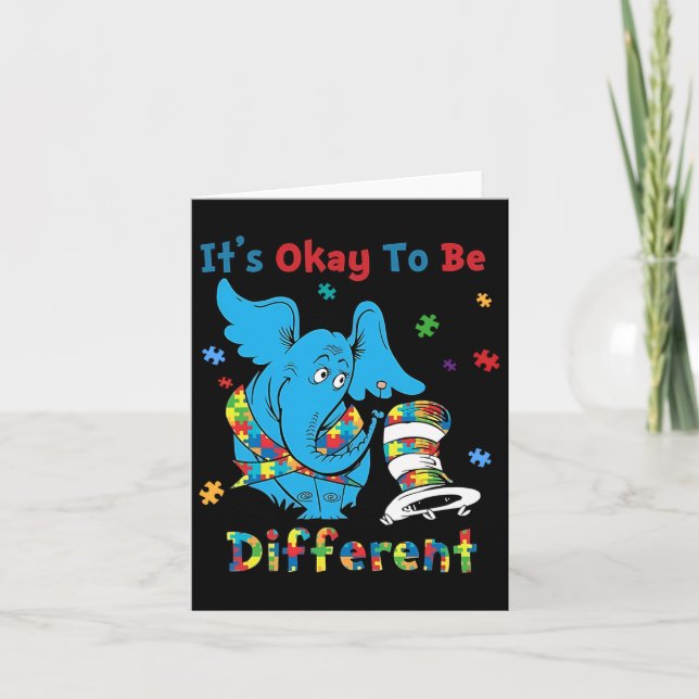 It's Okay To Be Different Autism Awareness Cute El Card (Front)