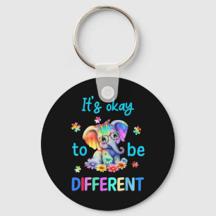 Its Okay To Be Different Autism Awareness Cute Ele Key Ring