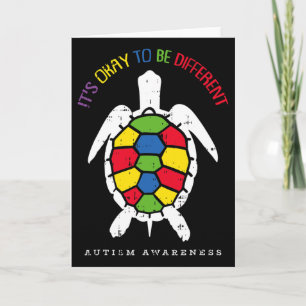 Its Okay To Be Different Autism Awareness Turtle B Card
