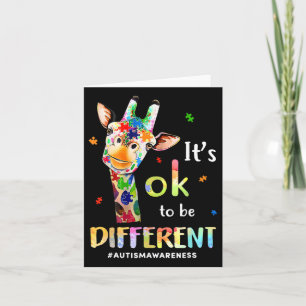 Its Okay To Be Different Giraffe Puzzle Autism Awa Card