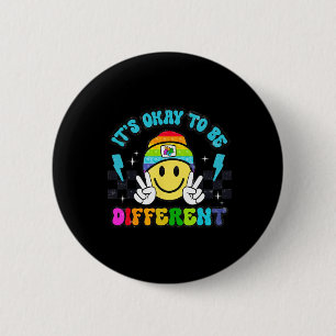 Its Okay To Be Different Smile Face Puzzle Autism 6 Cm Round Badge