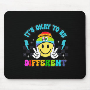 Its Okay To Be Different Smile Face Puzzle Autism Mouse Mat