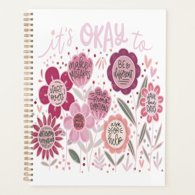 It's Okay To Boho Floral Planner (Front)