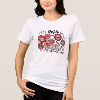 It's okay to boho Mental Health Awareness Floral Tri-Blend Shirt