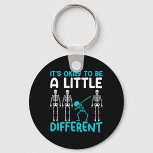 It's Okay To Different Teal Tourette Syndrome Awar Key Ring