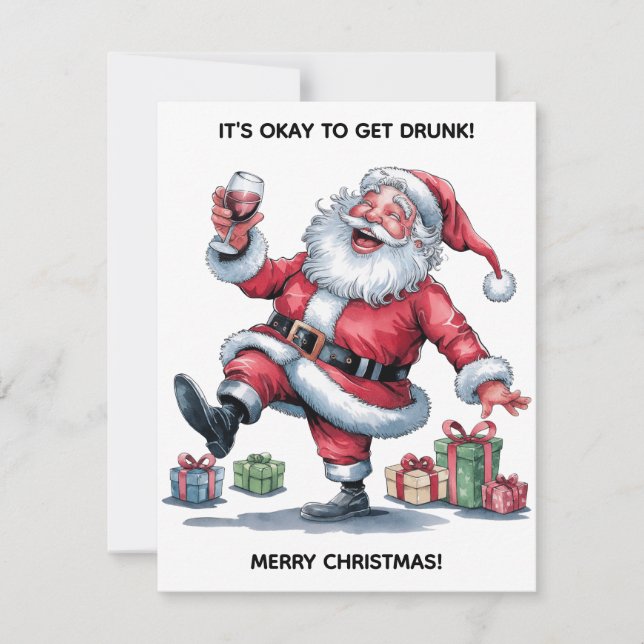 It's Okay To Get Drunk™ Flat Note Card (Front)