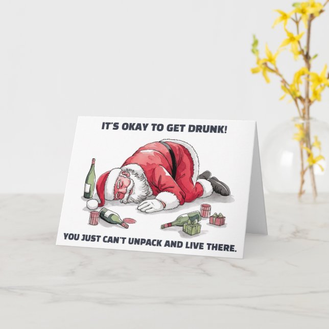 It's Okay To Get Drunk™ Greeting Card (Yellow Flower)