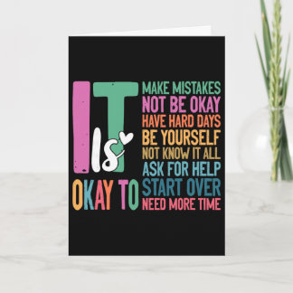It's Okay To Make Mistakes One Mental Health Break Card