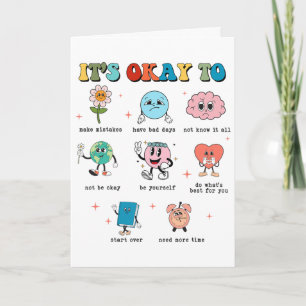It's Okay To Make Some Mistakes Cute Groovy Mental Card