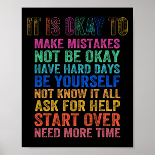 It's Okay To Make Some Mistakes Mental Health Moti Poster
