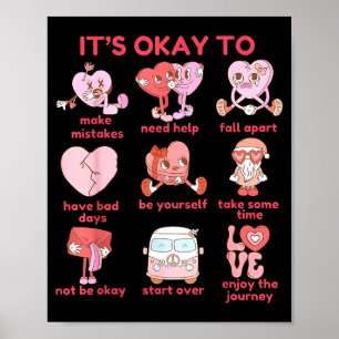 Its Okay To Mental Health Valentines School Counse Poster