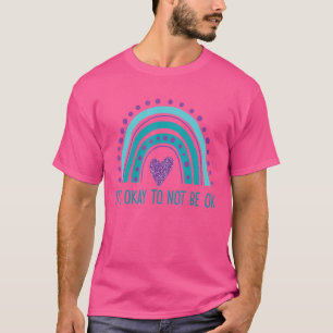 It's Okay To Not Be Ok Retro Rainbow Suicide Preve T-Shirt