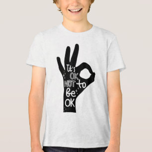 Its Okay To Not Be Okay Hand Suicide Prevention Aw Tri-Blend Shirt