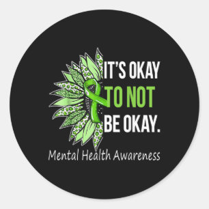 Its Okay To Not Be Okay Mental Health Awareness Ri Classic Round Sticker