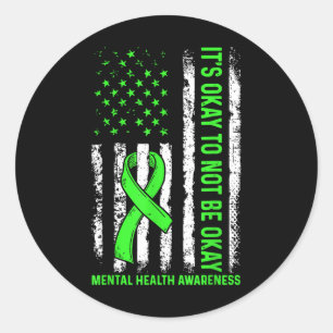 Its Okay To Not Be Okay Mental Health Awareness Us Classic Round Sticker