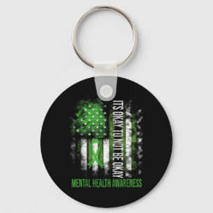 Its Okay To Not Be Okay Us Flag Mental Health Awar Key Ring