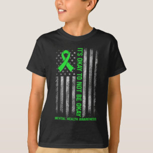 Its Okay To Not Be Okay Us Flag Mental Health Awar T-Shirt