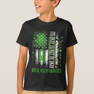 Its Okay To Not Be Okay Us Flag Mental Health Awar T-Shirt