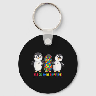It's Okey To Be Different Penguin Autism Awareness Key Ring