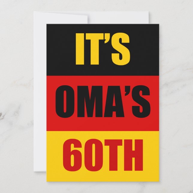 It's Oma's 60th Birthday German Flag Invite (Front)