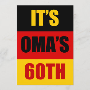 It's Oma's 60th Birthday German Flag Invite