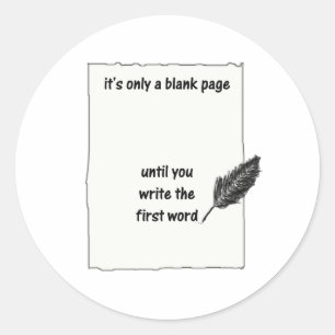 It's only a blank page... classic round sticker