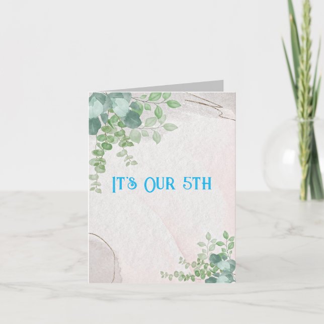"it's Our 5th" Wedding Anniversary Card (Front)