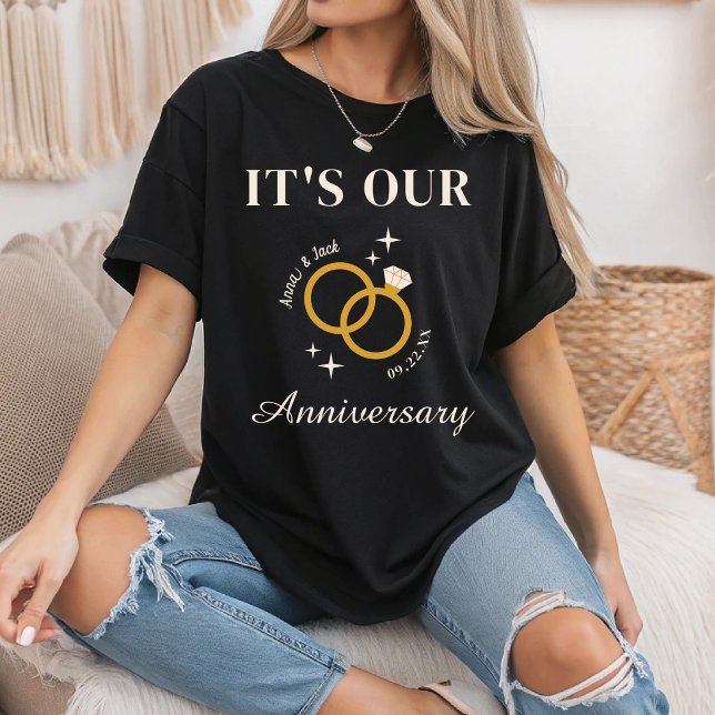 It's Our Anniversary Vibes Couple Wedding Gift T-Shirt (Creator Uploaded)