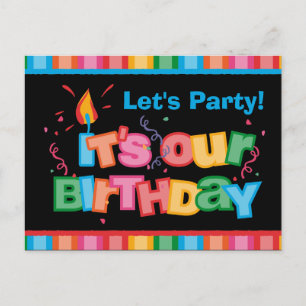 It's Our Birthday Letters Postcard Invitation