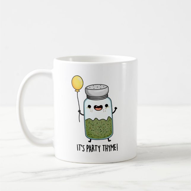 It's Party Thyme Funny Herb Pun  Coffee Mug (Left)