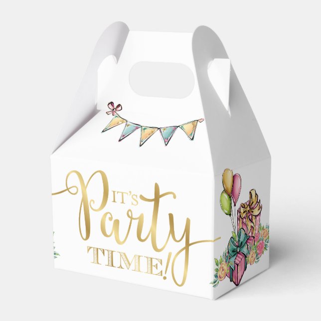 It's Party Time Birthday Favour Box (Front Side)
