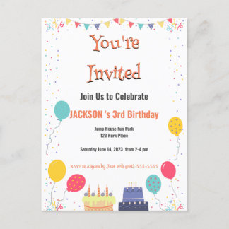 It's Party Time Birthday Invitation Postcard