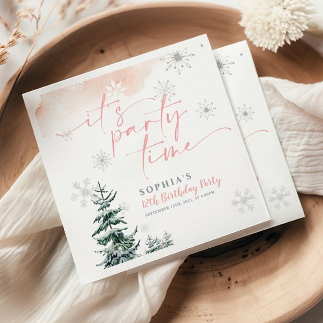 It's Party Time Birthday Napkins, Winter Birthday  Napkin (Creator Uploaded)