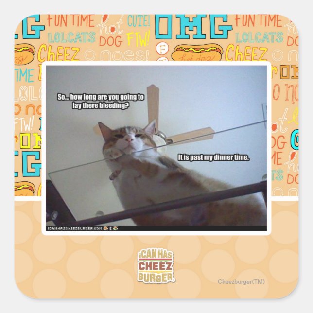 It's past my dinner time square sticker (Front)