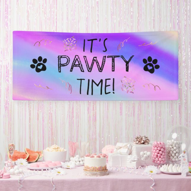 It's Pawty Time Banner (Party)