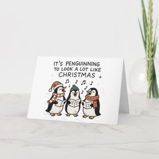 It's Penguinning - Funny Christmas Card