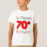 It's Pepere's 70th Birthday T-Shirt<br><div class="desc">It's Pepere's 70th Birthday cute design. A great design for a grandson or granddaughter to wear when their French Grandfather turns seventy. Let a boy or girl celebrate a French Grandpa's 70th birthday with this cute design. Great for a 70th milestone party.</div>