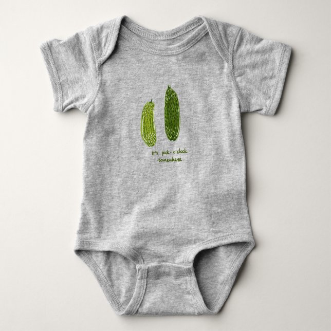 "It's Pickle-o'clock Somewhere" Baby Shirt (Front)