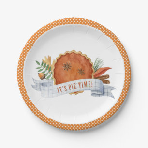 It's Pie Time Pumpkin Pie Paper Plate