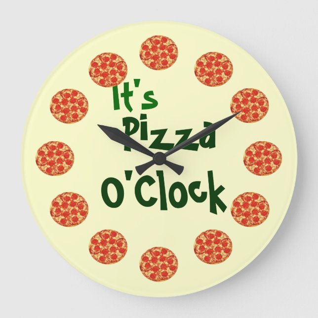 It's Pizza O'Clock Large Clock (Front)