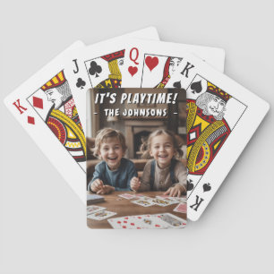 It's Playtime! Cute Kids Family Customised Photo Playing Cards