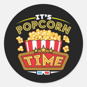 It's Popcorn Time Classic Round Sticker