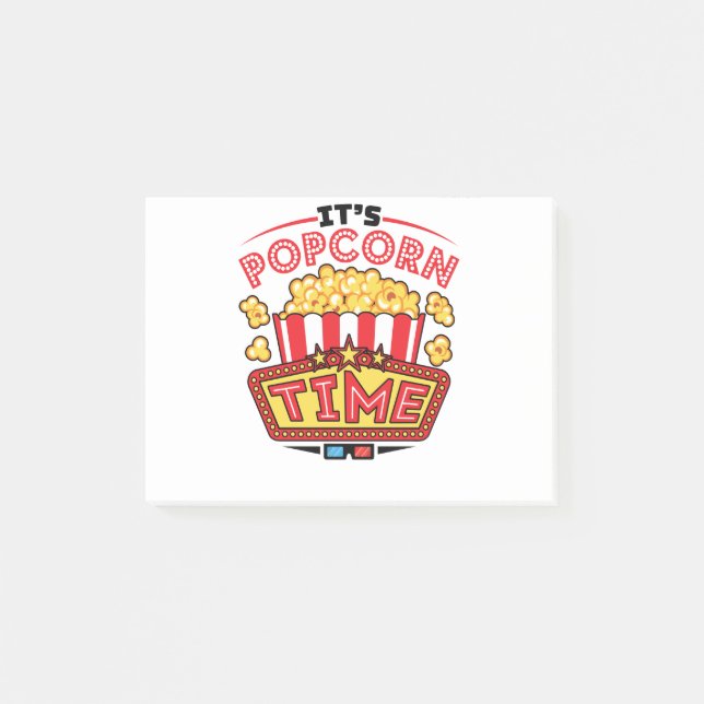 It's Popcorn Time Movie Cinema Lover Post-it Notes (Front)