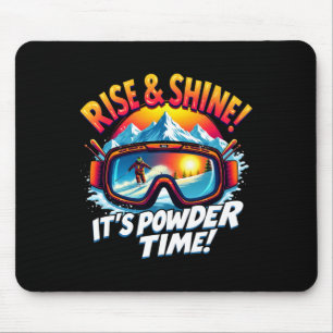 It's Powder Time Ski Goggles Skiing Mountain Rise Mouse Mat