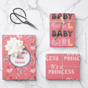 It's Princess Baby Girl Baby Shower Wrapping Paper Sheet